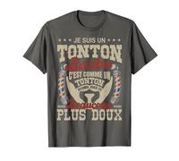 Je suis Un Tonton Barbu C'est Un Tonton Normal Plus Doux T-Shirt, Homme, Asphalte, M