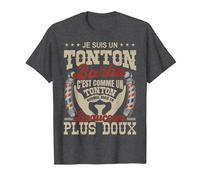 Je suis Un Tonton Barbu C'est Un Tonton Normal Plus Doux T-Shirt, Homme, Chiné Foncé, 4XL