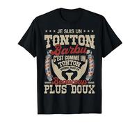 Je suis Un Tonton Barbu C'est Un Tonton Normal Plus Doux T-Shirt, Homme, Noir, 5XL