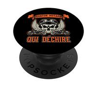 Je suis un tonton motard qui déchire oncle crane ailes anges PopSockets PopGrip Interchangeable
