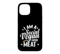 Je suis Un végétalien Social, j'évite la Viande Coque pour iPhone 15
