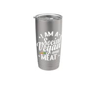 Je suis un végétalien social, j'évite la viande Gobelet isotherme en acier inoxydable double paroi