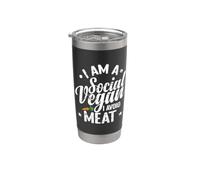 Je suis un végétalien social, j'évite la viande Gobelet isotherme en acier inoxydable double paroi