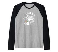 Je suis Un végétalien Social, j'évite la Viande Manche Raglan