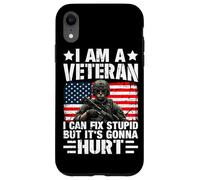 Je suis Un vétéran, Je Peux corriger des bêtises mais ça va Faire Mal Coque pour iPhone XR