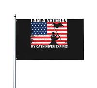 Je suis un vétéran - Mon serment n'expire jamais Drapeau 3x5 - Bannière extérieure Merci pour la Journée des anciens combattants avec 2 œillets