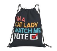 Je Suis Une Amoureuse Des Chats, Regardez-Moi Voter Unisexe Sacs De Sport Réglable Sacs De Gym Pliable Gym Sack Pour Voyage Yoga Natation