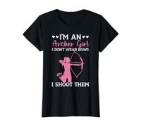 Je suis Une Archer Girl Je ne Porte Pas d'arcs Je Tire sur eux Tir à l'arc T-Shirt Graphique avec Valeur, Femme, Noir, XS