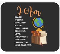 Je suis Une Femme Noire Instruite, Mélanine, Mois De L'Histoire des Noirs Tapis De Souris Petit Mouse Pad Confort Mousepad pour Ordinateur Jeu Voyage 25X30Cm