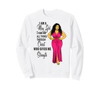 Je suis Une Fille de mai, chrétienne, Jésus Christ, Femmes Noires Fortes Sweatshirt