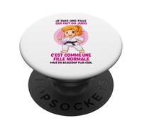 Je suis Une Fille Qui Fait du Judo Normale mais Plus Cool PopSockets PopGrip Adhésif