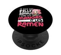Je suis Une Fille Simple Manga Ramen Anime PopSockets PopGrip Adhésif