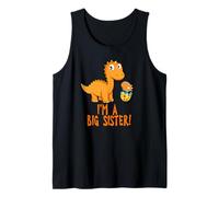 Je suis Une Grande sœur avec des Dinosaures Orange Débardeur