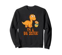Je suis Une Grande sœur avec des Dinosaures Orange Sweatshirt