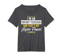 Je suis Une institutrice Maternelle et C'est l'anniversaire de Noël de Mon Super Pouvoir T-Shirt, Femme Grandes Tailles, Chiné Foncé, 2X