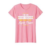Je suis Une institutrice Maternelle et C'est l'anniversaire de Noël de Mon Super Pouvoir T-Shirt, Femme, Rose, L
