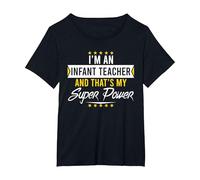 Je suis Une institutrice Maternelle et C'est l'anniversaire de Noël de Mon Super Pouvoir T-Shirt, Femme Grandes Tailles, Noir, 2X