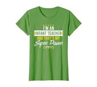 Je suis Une institutrice Maternelle et C'est l'anniversaire de Noël de Mon Super Pouvoir T-Shirt, Femme, Herbe, S
