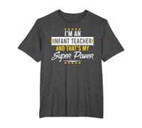 Je suis Une institutrice Maternelle et C'est l'anniversaire de Noël de Mon Super Pouvoir T-Shirt, Homme Grandes Tailles, Chiné Foncé, 5X Tall