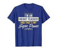 Je suis Une institutrice Maternelle et C'est l'anniversaire de Noël de Mon Super Pouvoir T-Shirt, Homme, Bleu Royal, M