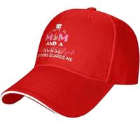 Je suis Une Maman et Une infirmière Rien ne me Fait Peur Casquette de Baseball Sandwich Confortable Décontracté Élégant pour Le Sport Extérieur9 Rouge