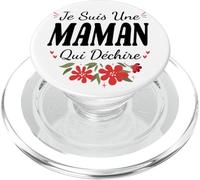 Je suis Une Maman Qui Déchire avec Fleurs PopSockets PopGrip pour MagSafe