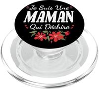 Je suis Une Maman Qui Déchire avec Fleurs PopSockets PopGrip pour MagSafe