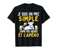 Je suis une mec simple j' aime mes vaches apéro humour vache T-Shirt