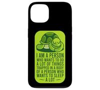 Je suis une personne qui veut faire beaucoup de choses : Sleeping Turtle Lazy Boy Coque pour iPhone 13
