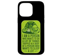 Je suis une personne qui veut faire beaucoup de choses : Sleeping Turtle Lazy Boy Coque pour iPhone 14 Pro Max