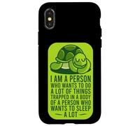 Je suis une personne qui veut faire beaucoup de choses : Sleeping Turtle Lazy Boy Coque pour iPhone X/XS