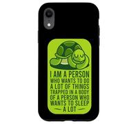 Je suis une personne qui veut faire beaucoup de choses : Sleeping Turtle Lazy Boy Coque pour iPhone XR