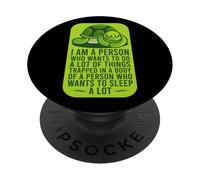 Je suis une personne qui veut faire beaucoup de choses : Sleeping Turtle Lazy Boy PopSockets PopGrip Adhésif