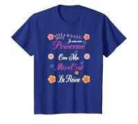 Je suis Une Princesse et Maman C'est la Reine Humour T-Shirt, Enfant, Bleu Royal, 4 Ans