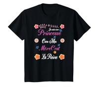 Je suis Une Princesse et Maman C'est la Reine Humour T-Shirt, Enfant, Noir, 8 Ans