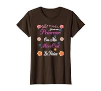 Je suis Une Princesse et Maman C'est la Reine Humour T-Shirt, Femme, Marron, XXL