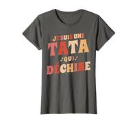 Je suis Une Tata Qui Déchire Annonce Grossesse Anniversaire T-Shirt, Femme, Asphalte, XL