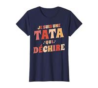 Je suis Une Tata Qui Déchire Annonce Grossesse Anniversaire T-Shirt, Femme, Bleu Marine, XXL
