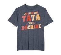 Je suis Une Tata Qui Déchire Annonce Grossesse Anniversaire T-Shirt, Homme Grandes Tailles, Bleu Chiné, 3X Tall