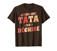 Je suis Une Tata Qui Déchire Annonce Grossesse Anniversaire T-Shirt, Homme, Marron, S