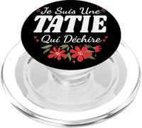 Je suis Une Tatie Qui Déchire avec Fleurs PopSockets PopGrip pour MagSafe