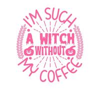 je suis une vraie sorcière sans mon café design d'Halloween Stickers artistiques en vinyle 42x47.2cm Culture du tatouage Rose