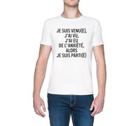 Je suis Venu(E) J’AI Vu J’AI EU De L’anxiété Blanc Homme T-Shirt White Men's Tee