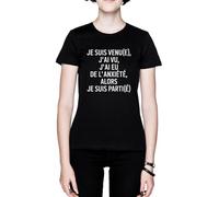 Je suis Venu(E) J’AI Vu J’AI EU De L’anxiété Noir Femme Black Women's T-Shirt Tee