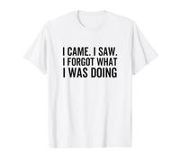 Je suis Venu, J'Ai vu, J'Ai oublié ce Que Je faisais, drôle et Sarcastique T-Shirt Graphique avec Valeur, Homme, Blanc, S