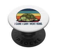 Je suis Venu, J'Ai vu, Je suis rentré chez Moi, Tortue, anxiété Sociale, rétro PopSockets PopGrip Adhésif