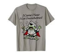 Je suis Venu, J'Ai vu Que j'étais submergée. Une Petite Grenouille Chevalier paniquait. T-Shirt