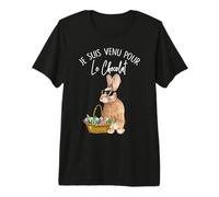 Je suis Venu pour Le Chocolat Humour pâques lièvre Lunettes T-Shirt Haut de Gamme