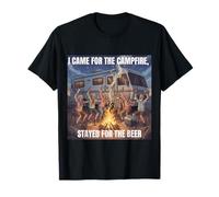 Je suis Venue pour Le feu de Camp, Je suis restée pour m'amuser en Camping avec de la bière T-Shirt