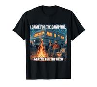 Je suis Venue pour Le feu de Camp, Je suis restée pour m'amuser en Camping avec de la bière T-Shirt